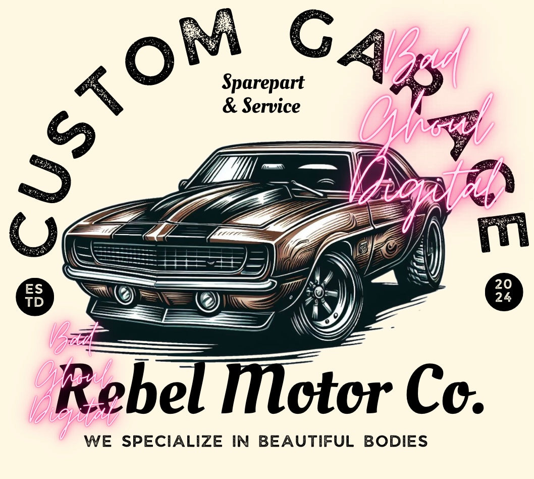 Rebel Motors PNG download sub & DTF friendly 2 Files