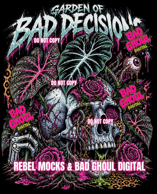 Bad Decisions| Black Fabric|PNG DOWNLOAD