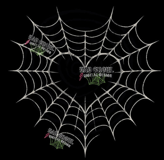 Web Heart PNG DOWNLOAD black fabric only
