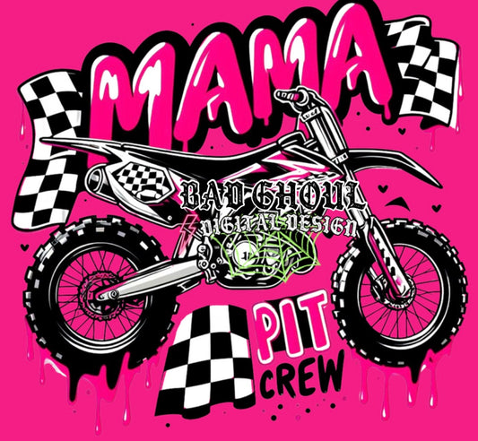 Mama Pit Crew Download PNG With Checkered Sleeve