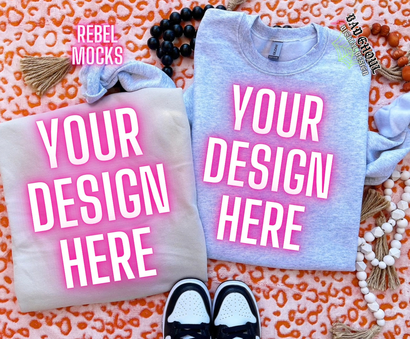 Sand and Ash Crew Neck Sweatshirt Boho Vibes TRENDING Flat Lay Mock up