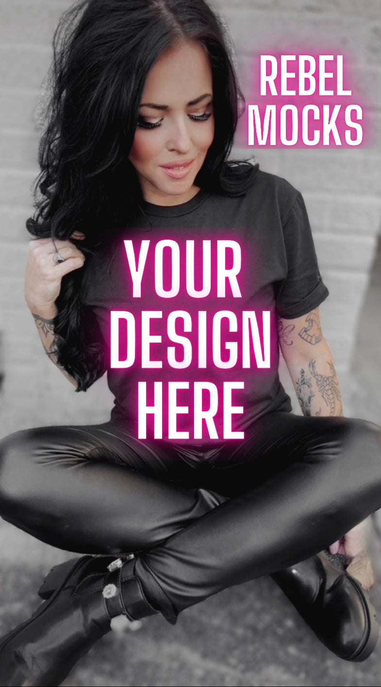 Edgy Black Tee Model Alt Vibes Mock Up