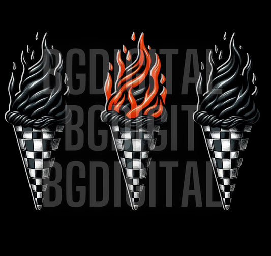 Black Ice Cream “SCREAMO” with Checkers PNG Download