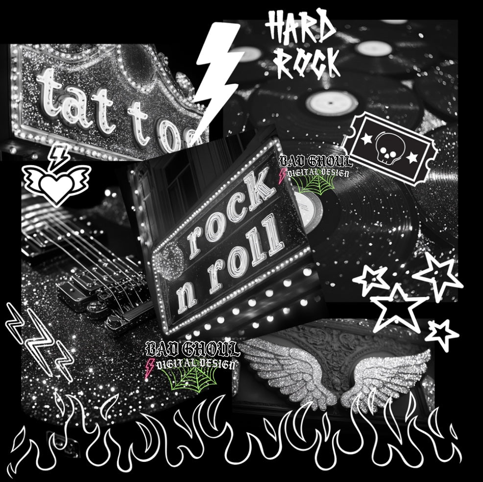 Rock N Roll PNG Download- BEST on black fabric