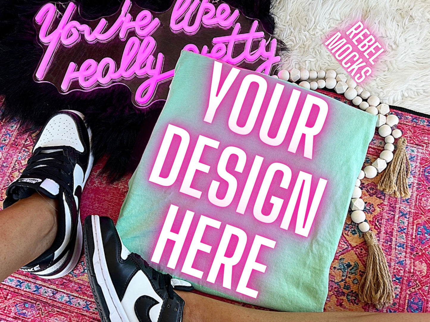 Comfort Colors Chalky Mint Tee Trendy flat lay Mock