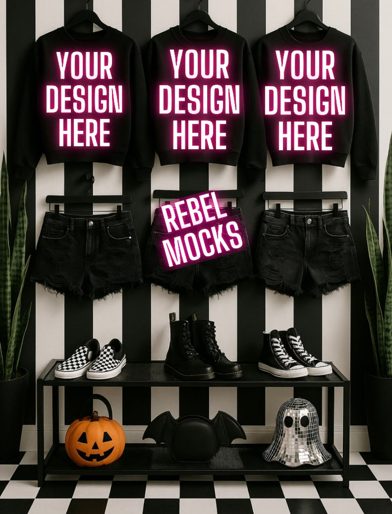 Black Sweatshirts Edgy Alternative Mock  Up