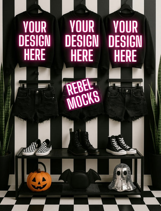 Black Sweatshirts Edgy Alternative Mock  Up