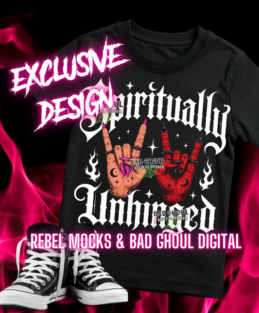 EXCLUSIVE | Spiritually Unhinged| PNG DOWNLOAD| Black Fabric