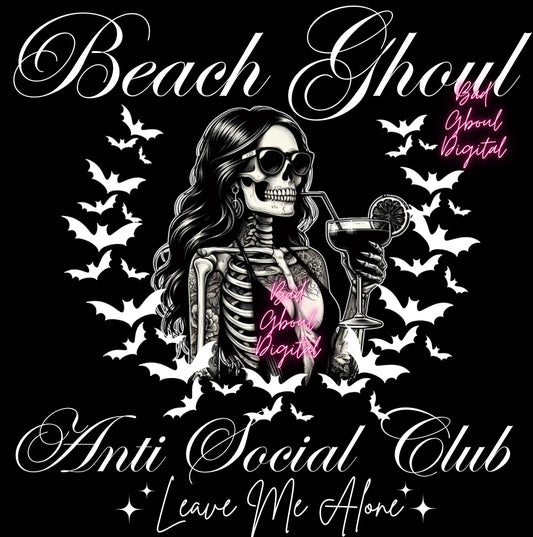 Beach Ghoul Anti Social Club  PNG Download sub & DTF friendly 2 FILES