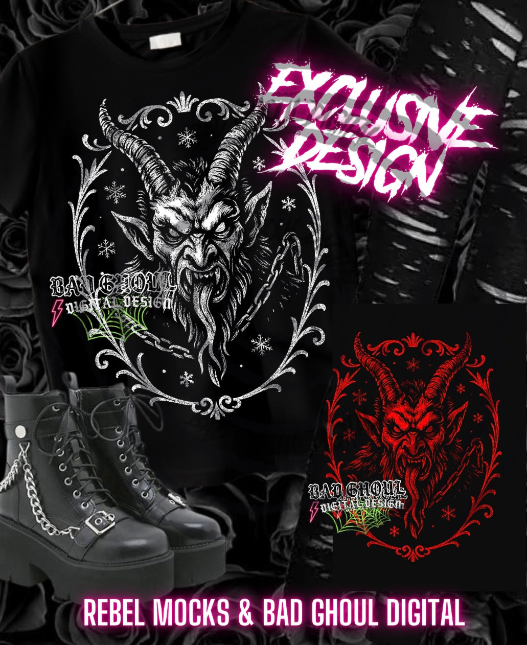 Exclusive Krampus- Red & White PNG DOWNLOAD 2 Files