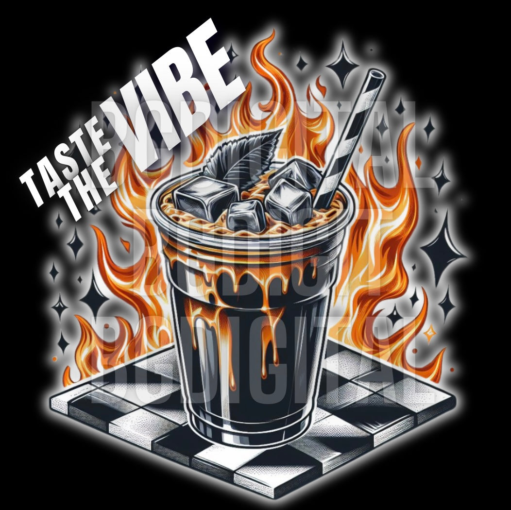 Taste The Vibe Iced Coffee PNG Download