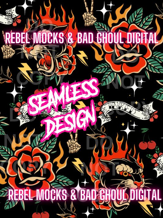 Patch Style Inked Seamless PNG Download