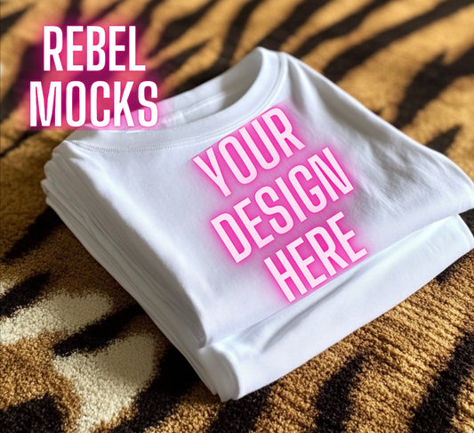 White Tee Trendy flat lay Mock