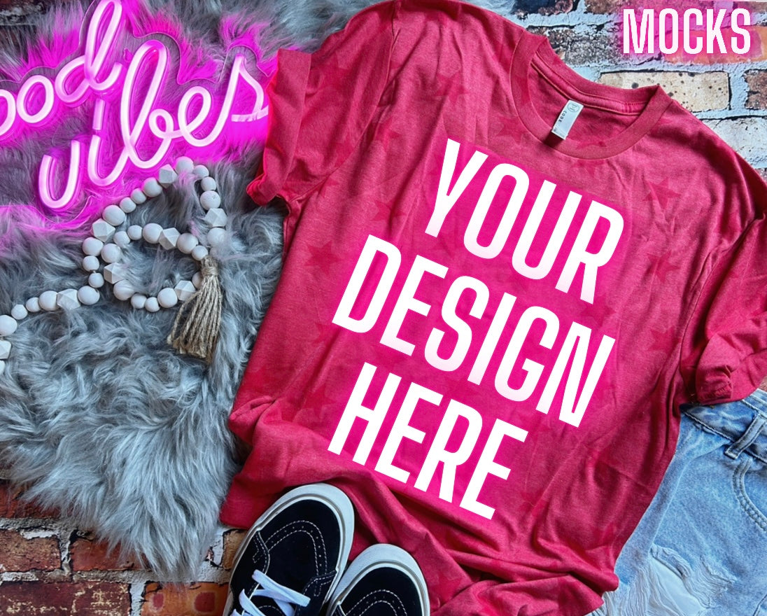 Code Five Stars Flat Lay Tee Mock TRENDING