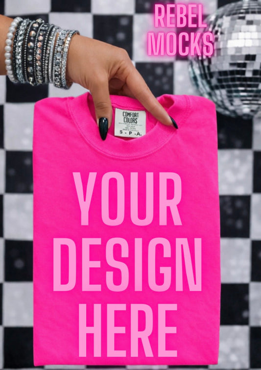 Comfort Colors Neon Pink| Edgy Alternative Mock Up