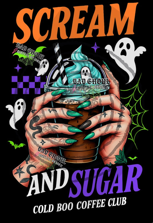 Scream and Sugar PNG DOWNLOAD black fabric only