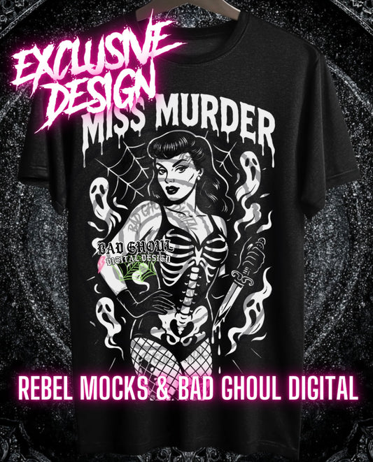 Exclusive Miss Murder PNG DOWNLOAD Black Fabric ONLY