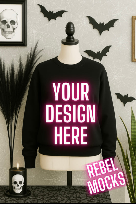 Black Sweatshirt Goth Edgy Alternative Mock  Up