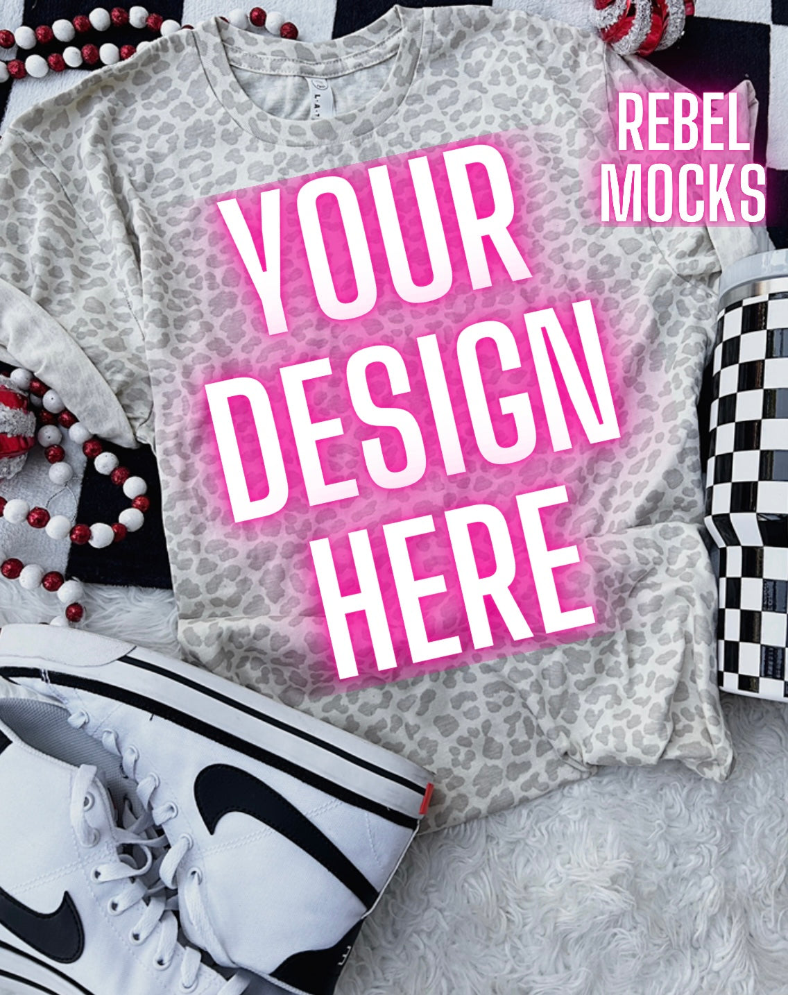 Leopard LAT Holiday Flat Lay Mock Up