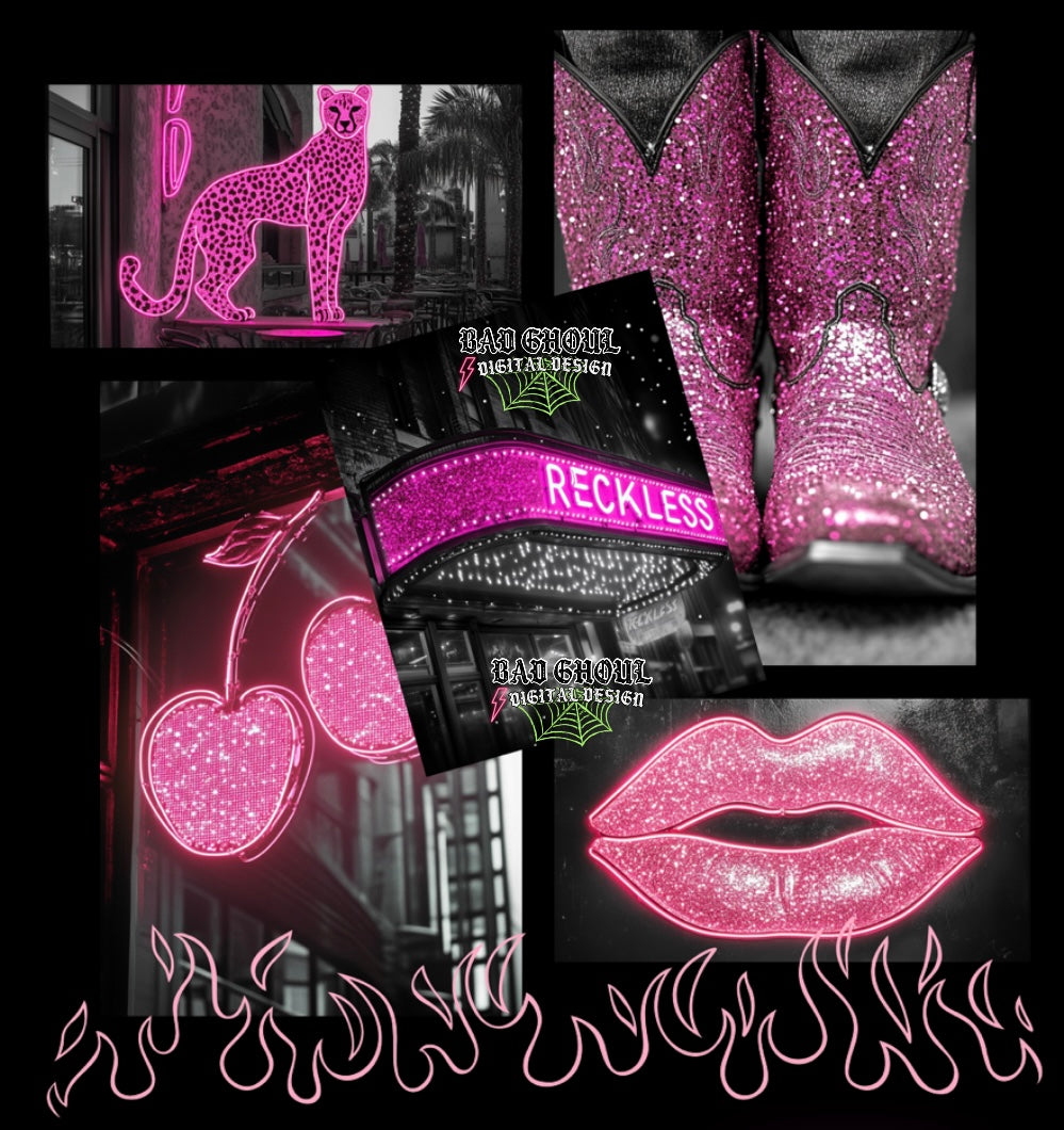 Reckless PNG Download- BEST on black fabric