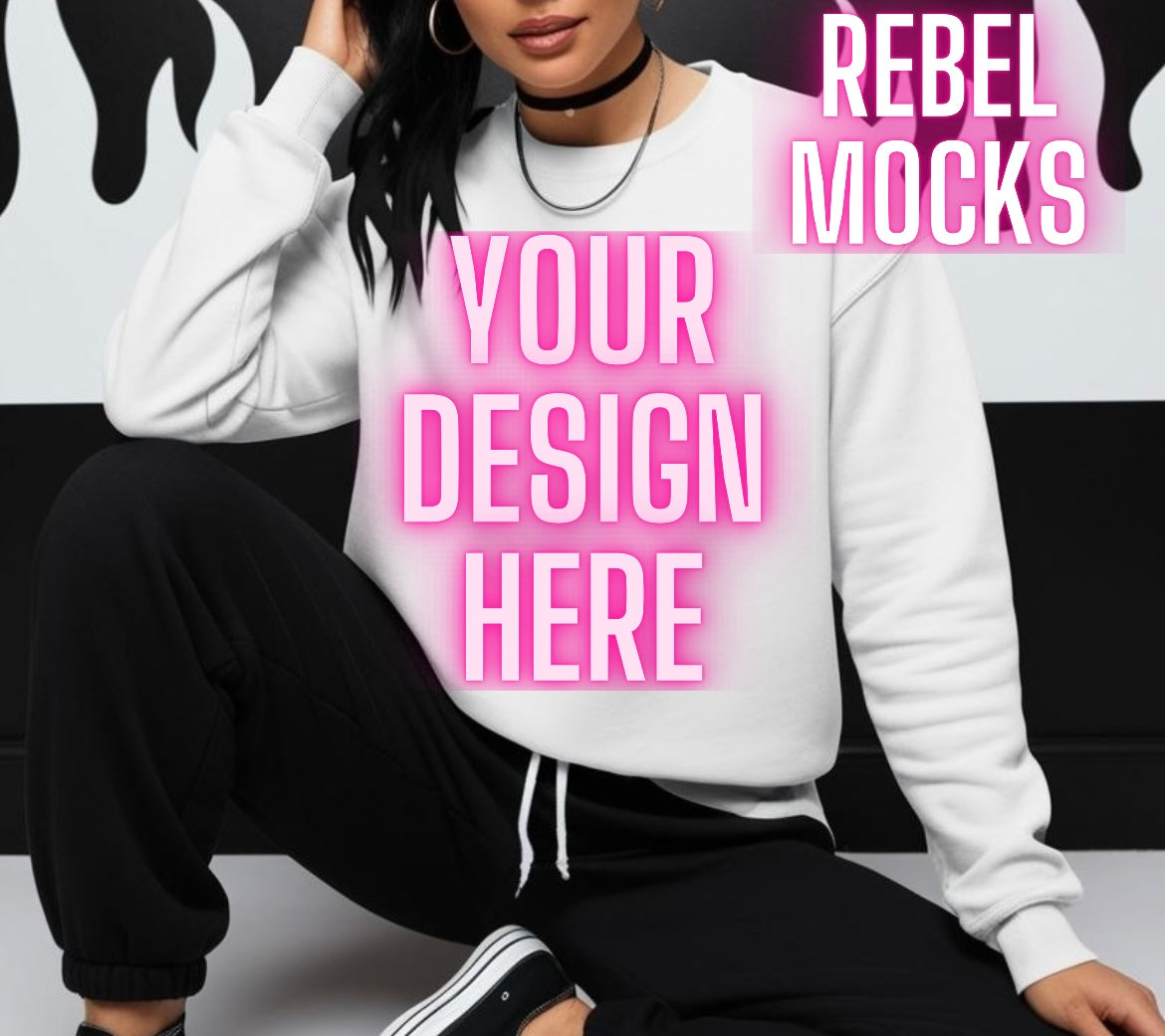 Sweat Set Sweatshirt & Jogger Edgy Trendy Model Mock Up