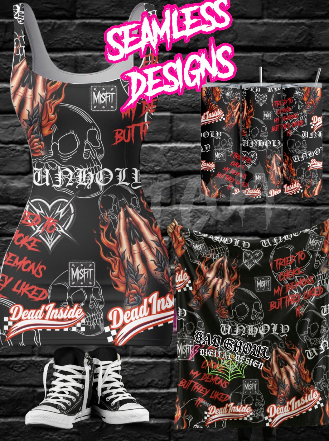 Unholy Seamless PNG Download