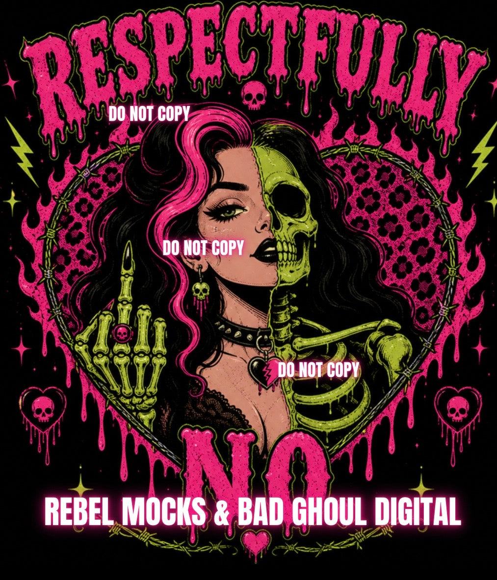 Respectfully |Black Fabric|PNG DOWNLOAD