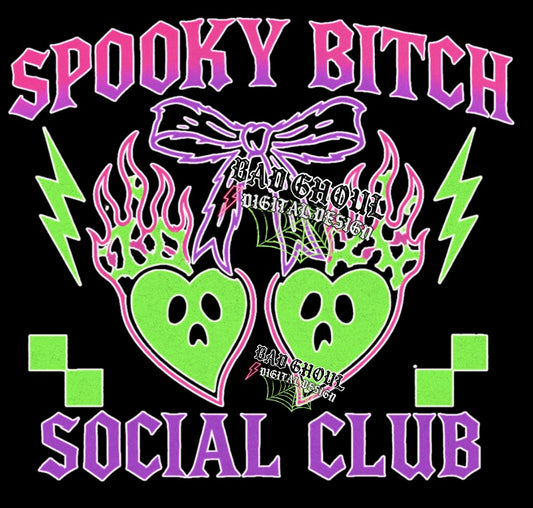 Spooky Bitch PNG Download Black Fabric Only