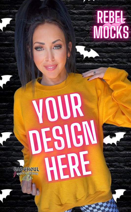 Gildan Gold Crew Neck Trendy Model Mock