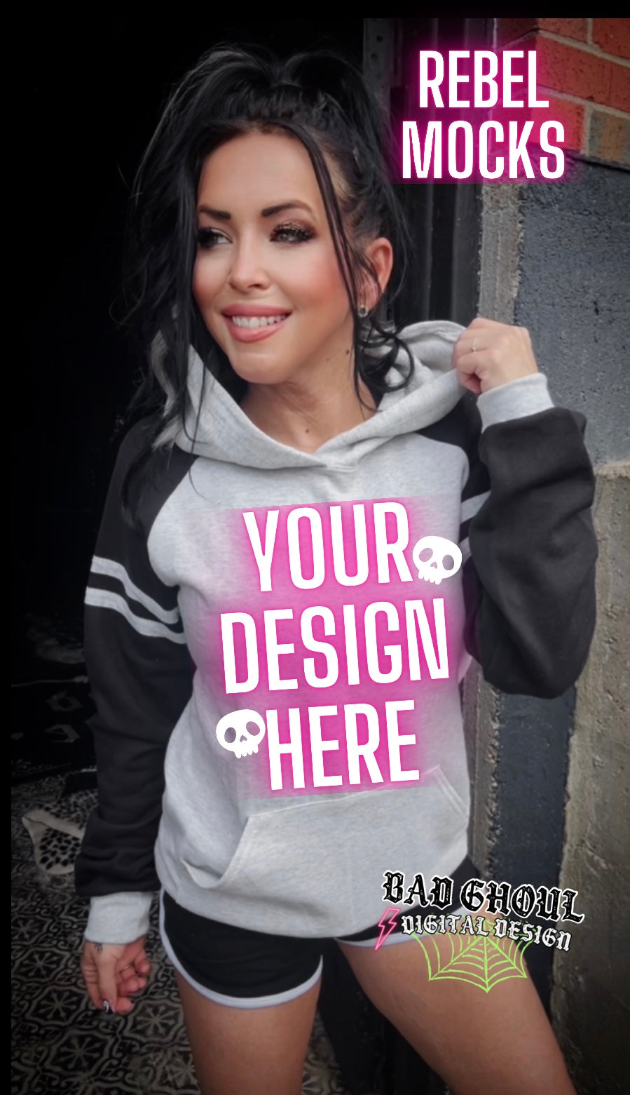 IRL Varsity Hoodie Trendy Model Mock Up