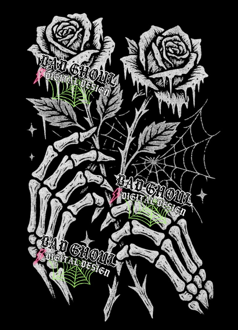 Frost Bite Roses PNG DOWNLOAD Black Fab Only