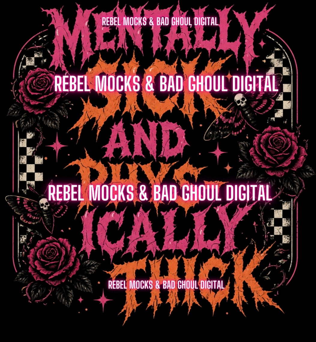 Mentally Sick | Black Fabric Ultra Grunge |PNG DOWNLOAD