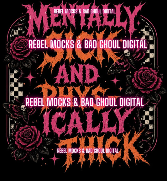 Mentally Sick | Black Fabric Ultra Grunge |PNG DOWNLOAD
