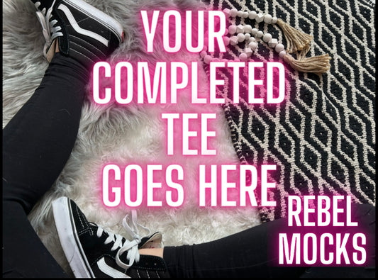 Blank Trendy YOU ADD YOUR TEE Flat Lay Mock Up