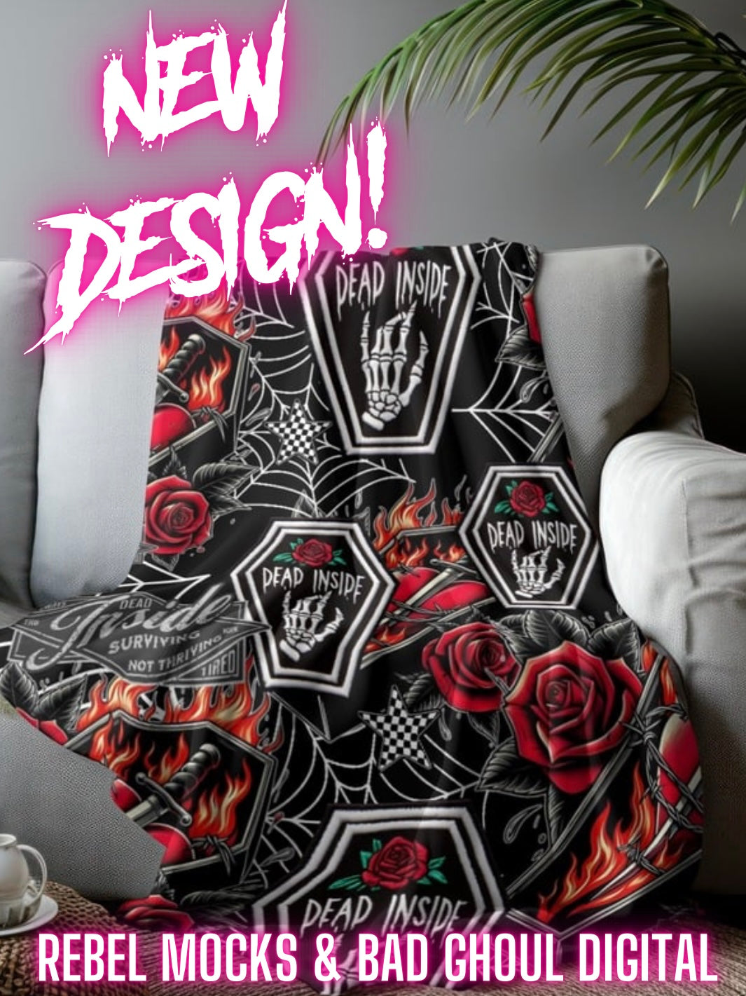 Dead Inside Seamless PNG Download