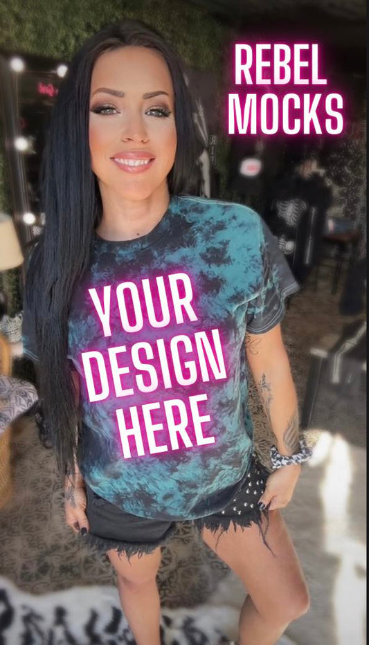 Dyenomite Green and Black Tie Dye IRL Alternative Edgy Mock Up