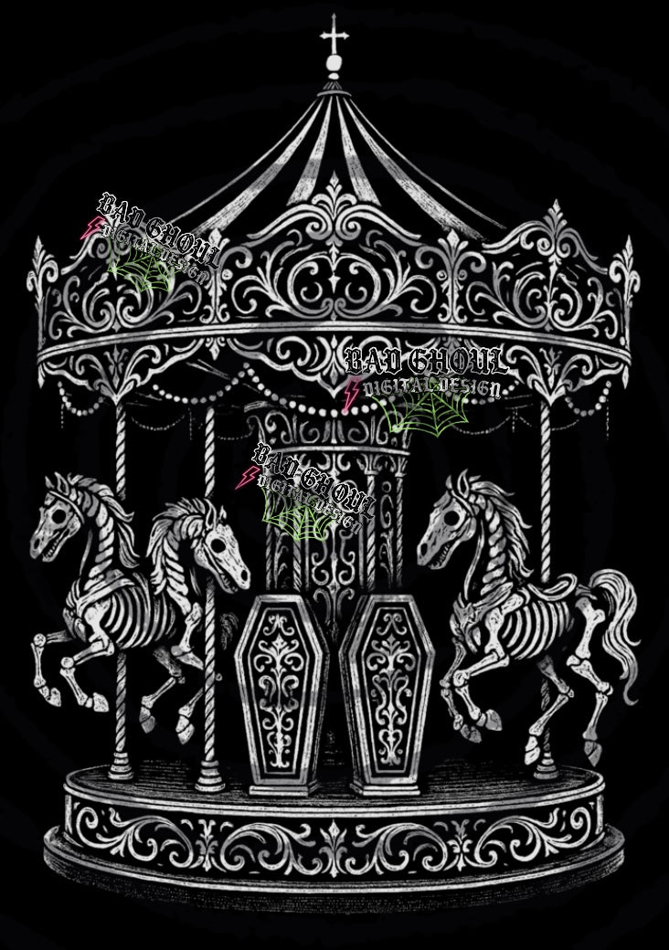 Death Carousel PNG DOWNLOAD Black Fabric Only