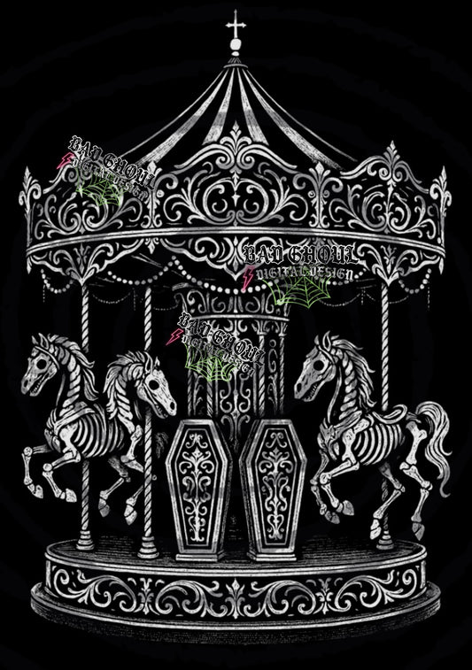 Death Carousel PNG DOWNLOAD Black Fabric Only