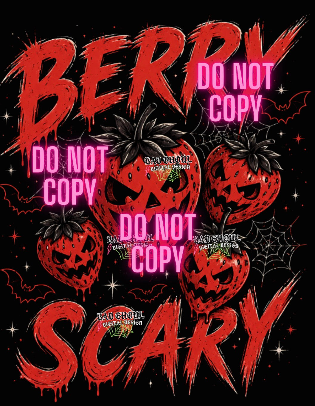 Berry Scary| PNG DOWNLOAD | Black Fabric Only