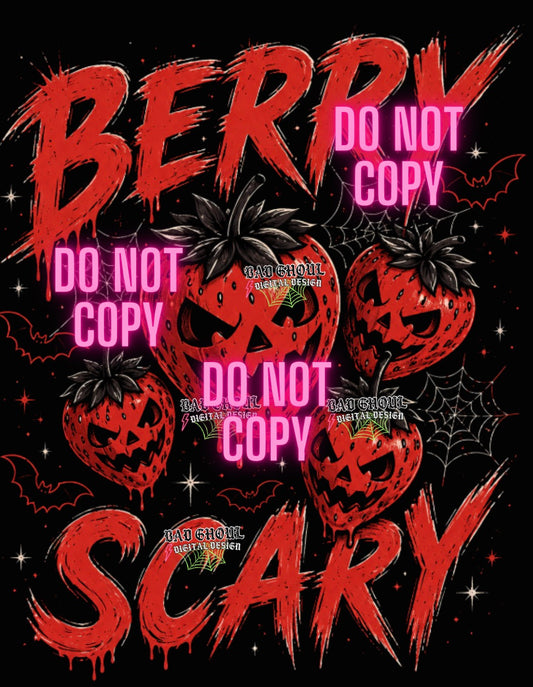 Berry Scary| PNG DOWNLOAD | Black Fabric Only
