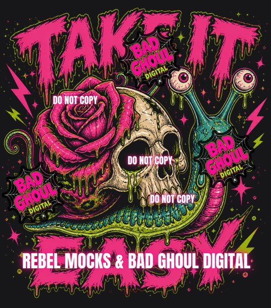 Take It Easy| Black Fabric|PNG DOWNLOAD