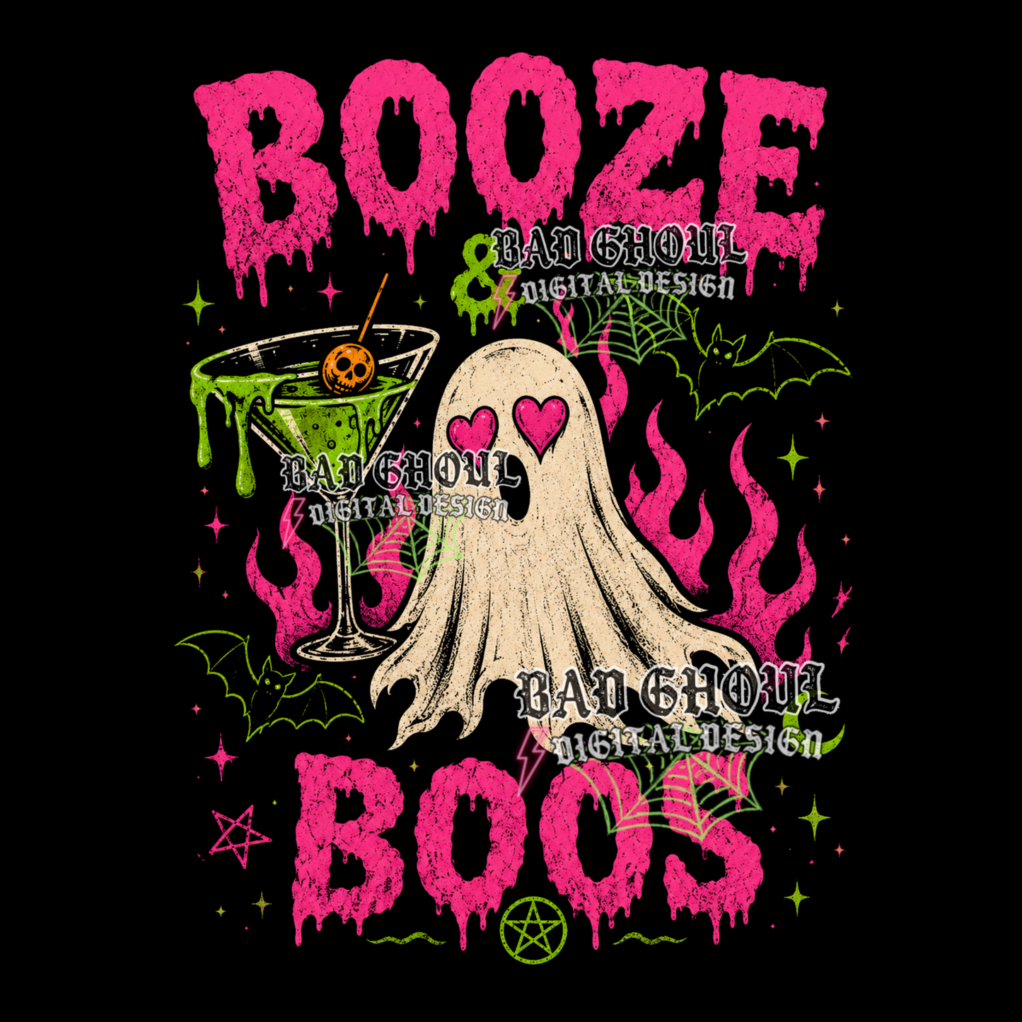 Booze & Boos PNG DOWNLOAD| Black Fabric Only