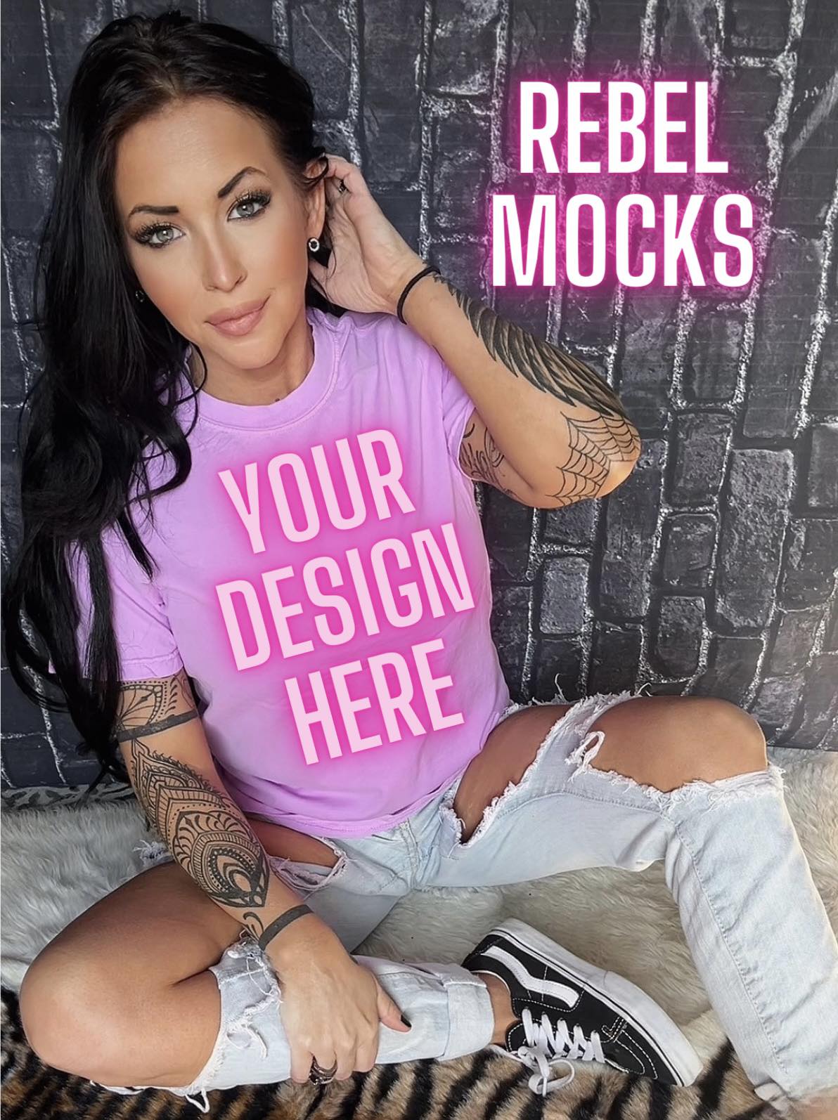 CC Neon Purple Edgy Trendy IRL Model Mockup