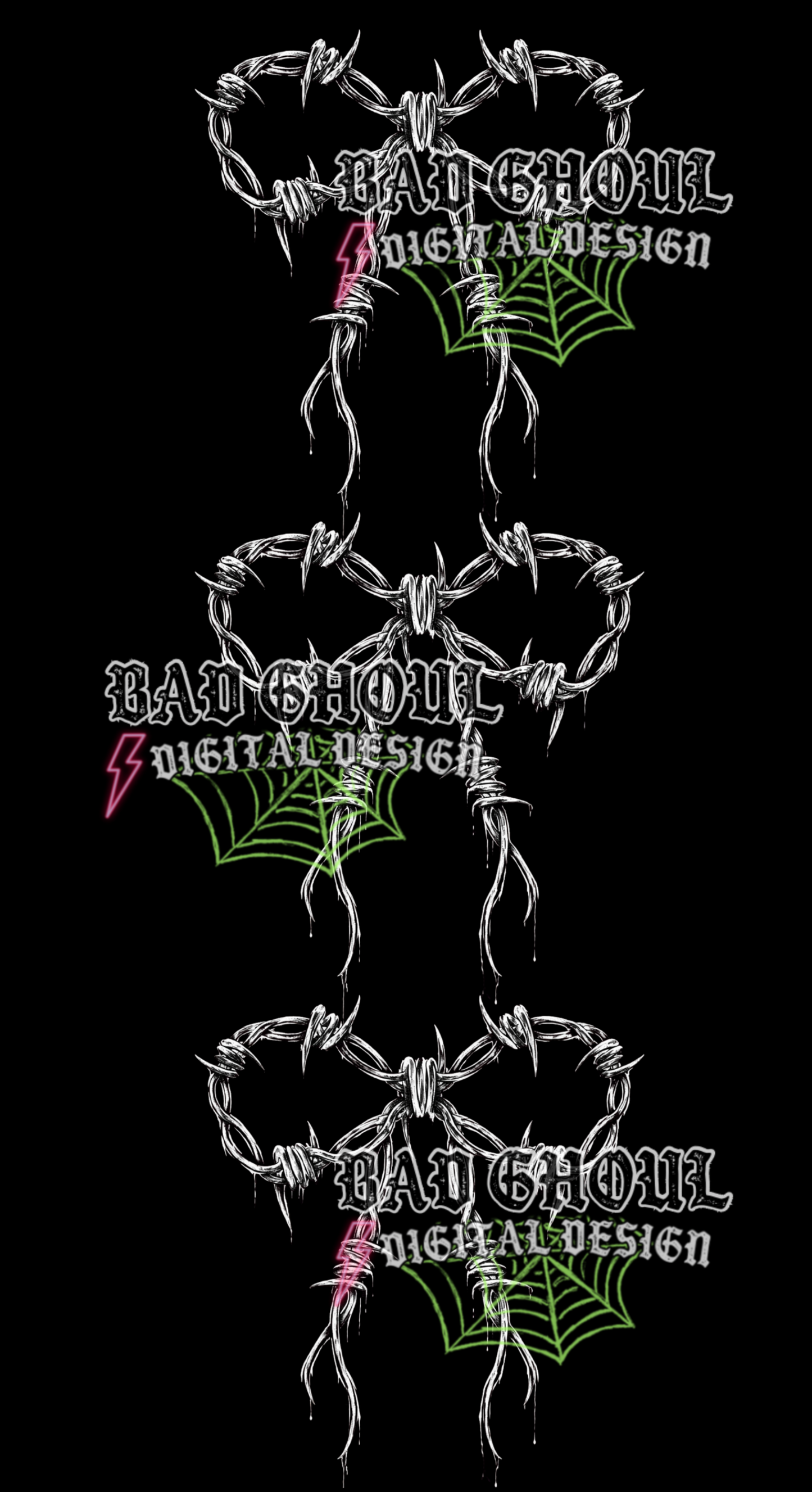 Barbwire Chain Bows Sleeve | PNG DOWNLOAD BLACK FAB ONLY