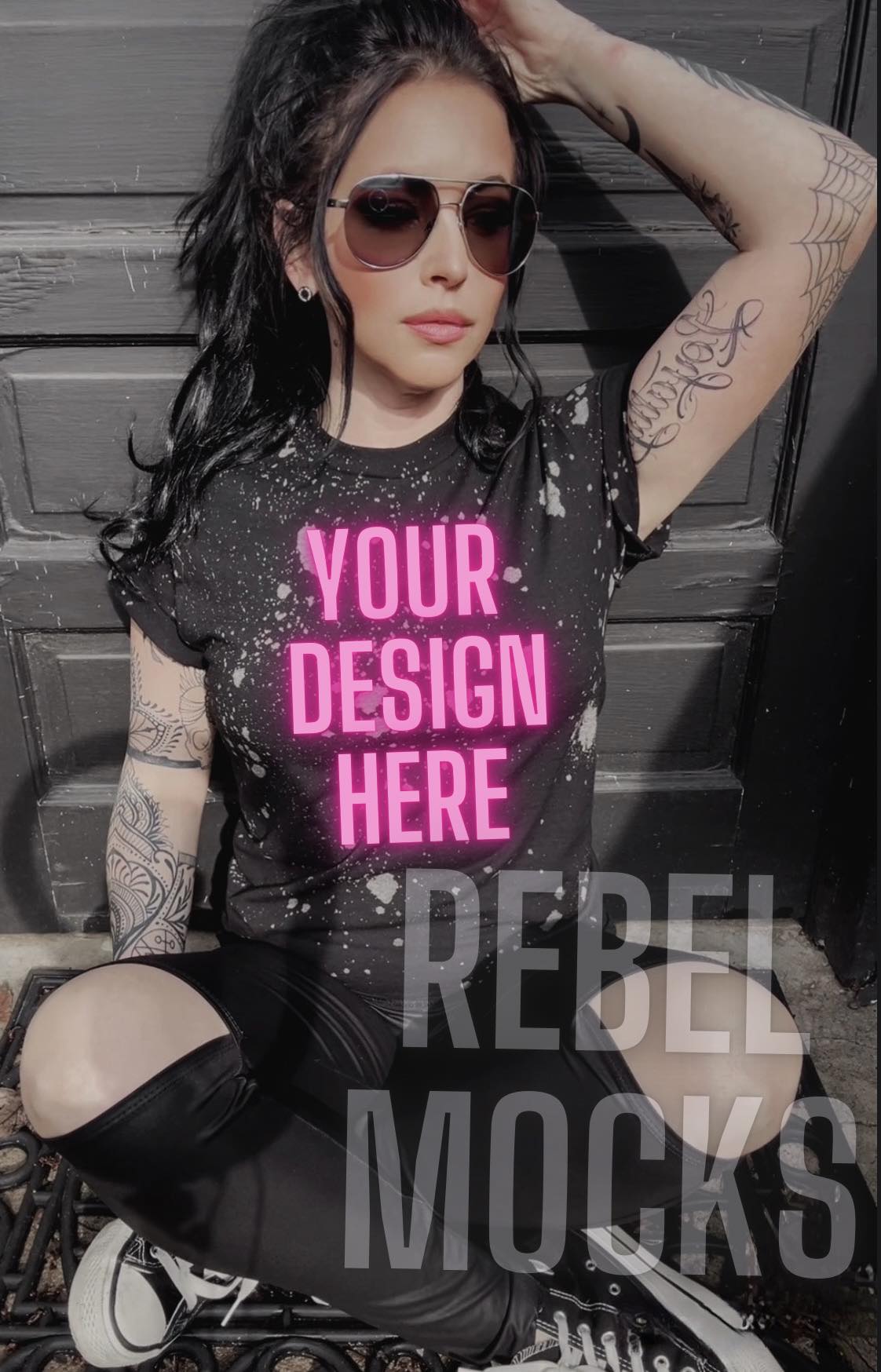 Acid Wash Splatter IRL Model Mock – Rebel Mocks & Badghoul Digital