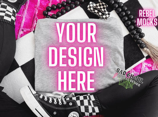 Ash Tee Flat Lay Mock Up Trendz