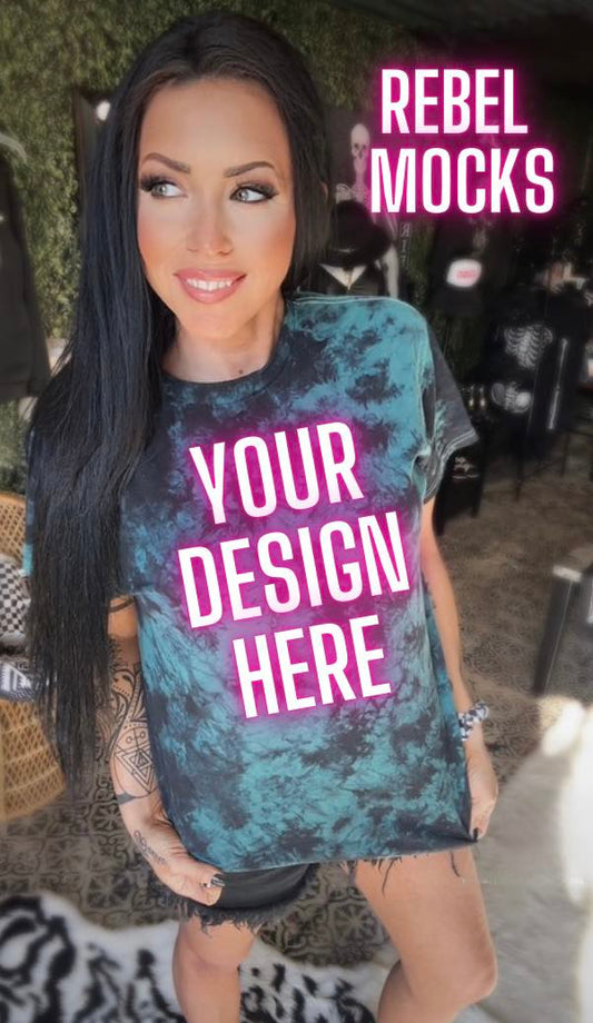 Dyenomite Black And Green Tie Dye IRL Alternative Edgy Mock Up