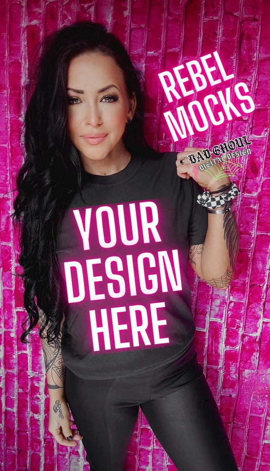 Black Tee IRL Model Mock Up Trendz