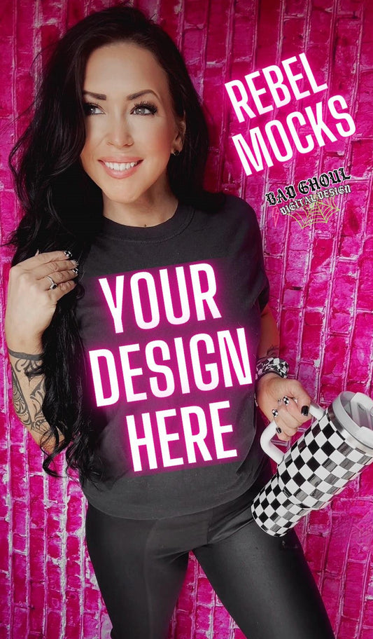 Black Tee IRL Model Mock Up Trendz
