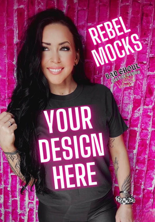 Black Tee IRL Model Mock Up Trendz